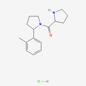 molecular formula C16H23ClN2O B13229519 2-(2-Methylphenyl)-1-(pyrrolidine-2-carbonyl)pyrrolidine hydrochloride 