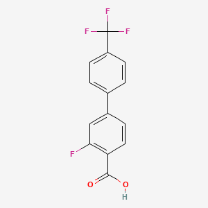 molecular formula C14H8F4O2 B1322953 3-Fluoro-4'-(trifluoromethyl)-[1,1'-biphenyl]-4-carboxylic acid CAS No. 845826-91-7