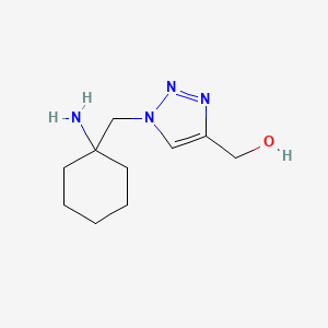 molecular formula C10H18N4O B13229575 {1-[(1-aminocyclohexyl)methyl]-1H-1,2,3-triazol-4-yl}methanol 