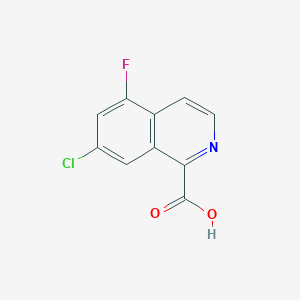 molecular formula C10H5ClFNO2 B13229591 7-Chloro-5-fluoroisoquinoline-1-carboxylic acid 