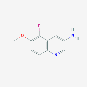 molecular formula C10H9FN2O B13229598 5-Fluoro-6-methoxyquinolin-3-amine 