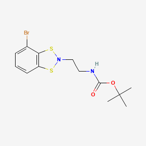 molecular formula C13H17BrN2O2S2 B13229600 tert-Butyl N-[2-(4-bromo-2H-1,3,2-benzodithiazol-2-yl)ethyl]carbamate 