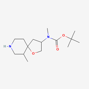 molecular formula C15H28N2O3 B13229614 tert-Butyl N-methyl-N-{6-methyl-1-oxa-8-azaspiro[4.5]decan-3-yl}carbamate 