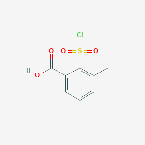 molecular formula C8H7ClO4S B13229627 2-(Chlorosulfonyl)-3-methylbenzoic acid 