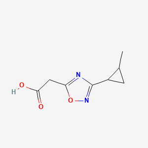 molecular formula C8H10N2O3 B13229640 2-(3-(2-Methylcyclopropyl)-1,2,4-oxadiazol-5-yl)acetic acid 
