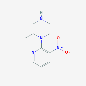 molecular formula C10H14N4O2 B13229641 2-Methyl-1-(3-nitropyridin-2-YL)piperazine 