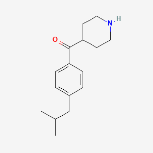 molecular formula C16H23NO B13229655 4-[4-(2-Methylpropyl)benzoyl]piperidine 