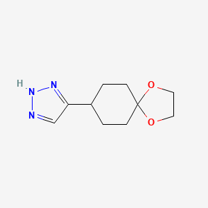 molecular formula C10H15N3O2 B13229660 4-{1,4-dioxaspiro[4.5]decan-8-yl}-2H-1,2,3-triazole 