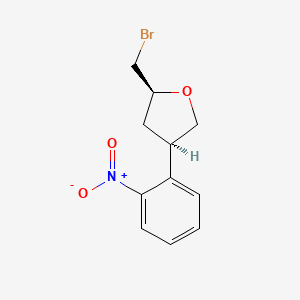 molecular formula C11H12BrNO3 B13229667 (2S,4R)-2-(Bromomethyl)-4-(2-nitrophenyl)oxolane 