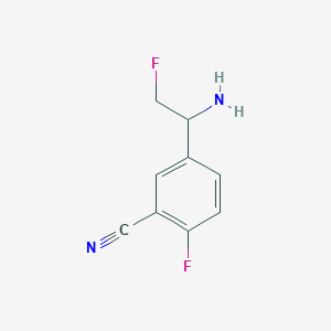 molecular formula C9H8F2N2 B13229710 5-(1-Amino-2-fluoroethyl)-2-fluorobenzonitrile 