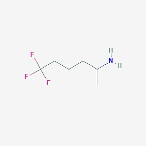 molecular formula C6H12F3N B13229721 6,6,6-Trifluorohexan-2-amine 