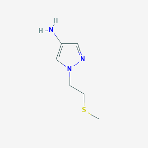 molecular formula C6H11N3S B13229724 1-(2-(Methylthio)ethyl)-1h-pyrazol-4-amine 