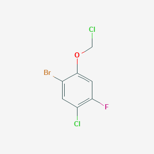 molecular formula C7H4BrCl2FO B13229730 1-Bromo-5-chloro-2-(chloromethoxy)-4-fluorobenzene 