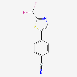 molecular formula C11H6F2N2S B13229735 4-[2-(Difluoromethyl)-1,3-thiazol-5-yl]benzonitrile 