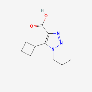 molecular formula C11H17N3O2 B13229765 5-Cyclobutyl-1-(2-methylpropyl)-1H-1,2,3-triazole-4-carboxylic acid 