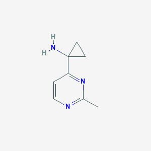 molecular formula C8H11N3 B13229780 1-(2-Methylpyrimidin-4-yl)cyclopropan-1-amine 