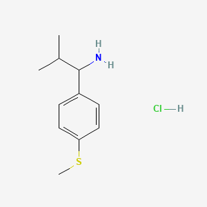 molecular formula C11H18ClNS B13229833 2-Methyl-1-(4-(methylthio)phenyl)propan-1-amine hydrochloride 