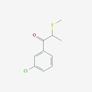 molecular formula C10H11ClOS B13229836 1-(3-Chlorophenyl)-2-(methylsulfanyl)propan-1-one 