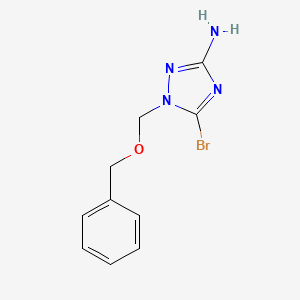 molecular formula C10H11BrN4O B13229842 1-[(Benzyloxy)methyl]-5-bromo-1H-1,2,4-triazol-3-amine 