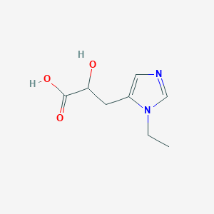 molecular formula C8H12N2O3 B13229849 3-(1-Ethyl-1H-imidazol-5-yl)-2-hydroxypropanoic acid 