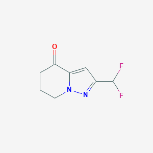 molecular formula C8H8F2N2O B13229852 2-(Difluoromethyl)-4H,5H,6H,7H-pyrazolo[1,5-a]pyridin-4-one 