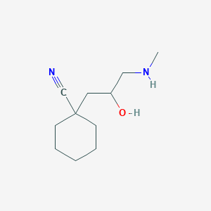 molecular formula C11H20N2O B13229854 1-[2-Hydroxy-3-(methylamino)propyl]cyclohexane-1-carbonitrile 