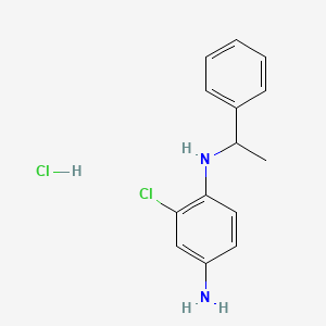 molecular formula C14H16Cl2N2 B13229855 2-chloro-1-N-(1-phenylethyl)benzene-1,4-diamine hydrochloride 
