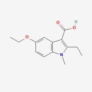 molecular formula C14H17NO3 B13229876 5-Ethoxy-2-ethyl-1-methyl-1H-indole-3-carboxylic acid 
