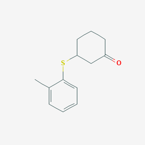 molecular formula C13H16OS B13229879 3-[(2-Methylphenyl)sulfanyl]cyclohexan-1-one 