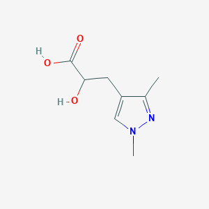 molecular formula C8H12N2O3 B13229882 3-(1,3-Dimethyl-1H-pyrazol-4-yl)-2-hydroxypropanoic acid 