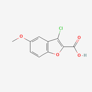 molecular formula C10H7ClO4 B13229894 3-Chloro-5-methoxy-benzofuran-2-carboxylic acid 