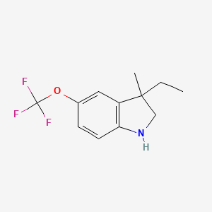 molecular formula C12H14F3NO B13229907 3-Ethyl-3-methyl-5-(trifluoromethoxy)-2,3-dihydro-1H-indole 
