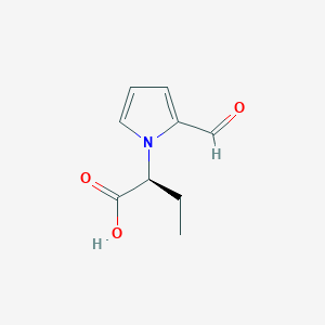molecular formula C9H11NO3 B13229918 (2S)-2-(2-Formyl-1H-pyrrol-1-yl)butanoic acid 
