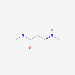 molecular formula C7H16N2O B13229925 (3R)-N,N-Dimethyl-3-(methylamino)butanamide 