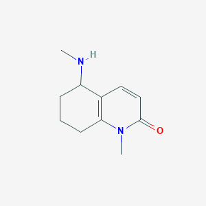 molecular formula C11H16N2O B13229942 1-Methyl-5-(methylamino)-1,2,5,6,7,8-hexahydroquinolin-2-one 