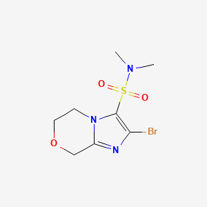 molecular formula C8H12BrN3O3S B13229949 2-Bromo-N,N-dimethyl-5H,6H,8H-imidazo[2,1-c][1,4]oxazine-3-sulfonamide 