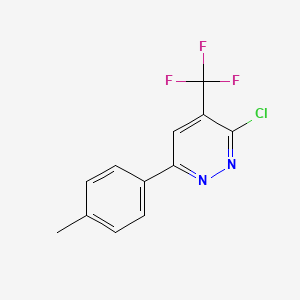 molecular formula C12H8ClF3N2 B13229953 3-Chloro-6-(4-methylphenyl)-4-(trifluoromethyl)pyridazine 