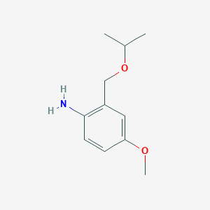 molecular formula C11H17NO2 B13229961 4-Methoxy-2-[(propan-2-yloxy)methyl]aniline 