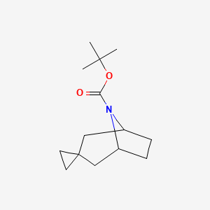 molecular formula C14H23NO2 B13229971 tert-Butyl 8-azaspiro[bicyclo[3.2.1]octane-3,1'-cyclopropane]-8-carboxylate 