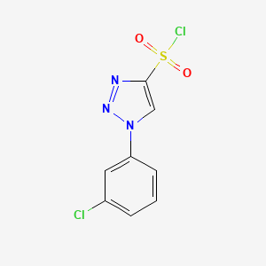 molecular formula C8H5Cl2N3O2S B13229972 1-(3-Chlorophenyl)-1H-1,2,3-triazole-4-sulfonyl chloride 