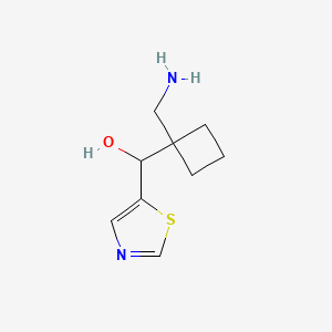 molecular formula C9H14N2OS B13229978 [1-(Aminomethyl)cyclobutyl](1,3-thiazol-5-yl)methanol 