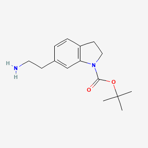 molecular formula C15H22N2O2 B13229980 1-Boc-6-(2-aminoethyl)indoline 