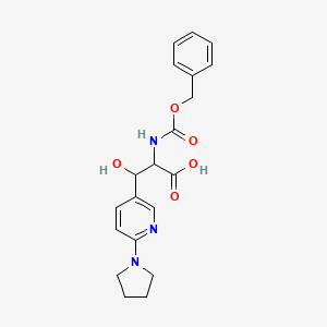 molecular formula C20H23N3O5 B13230000 2-{[(Benzyloxy)carbonyl]amino}-3-hydroxy-3-[6-(pyrrolidin-1-yl)pyridin-3-yl]propanoic acid 