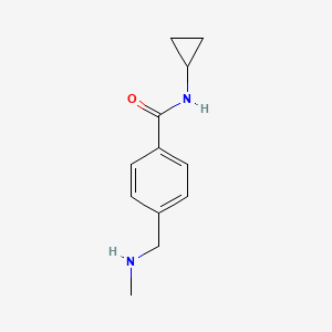 molecular formula C12H16N2O B13230019 N-Cyclopropyl-4-[(methylamino)methyl]benzamide 