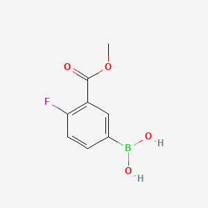 molecular formula C8H8BFO4 B1323002 4-氟-3-甲氧羰基苯硼酸 CAS No. 874219-35-9