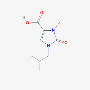molecular formula C9H14N2O3 B13230023 3-Methyl-1-(2-methylpropyl)-2-oxo-2,3-dihydro-1H-imidazole-4-carboxylic acid 
