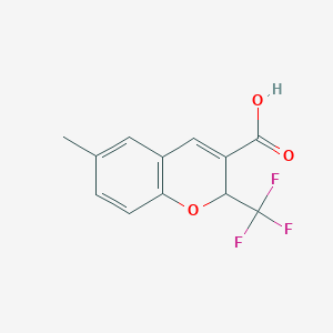 molecular formula C12H9F3O3 B13230077 6-methyl-2-(trifluoromethyl)-2H-chromene-3-carboxylic acid 