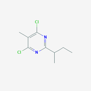 molecular formula C9H12Cl2N2 B13230106 2-(Butan-2-yl)-4,6-dichloro-5-methylpyrimidine 