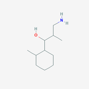 molecular formula C11H23NO B13230128 3-Amino-2-methyl-1-(2-methylcyclohexyl)propan-1-ol 