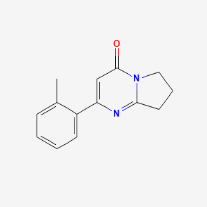 molecular formula C14H14N2O B13230136 2-(2-Methylphenyl)-4H,6H,7H,8H-pyrrolo[1,2-a]pyrimidin-4-one 